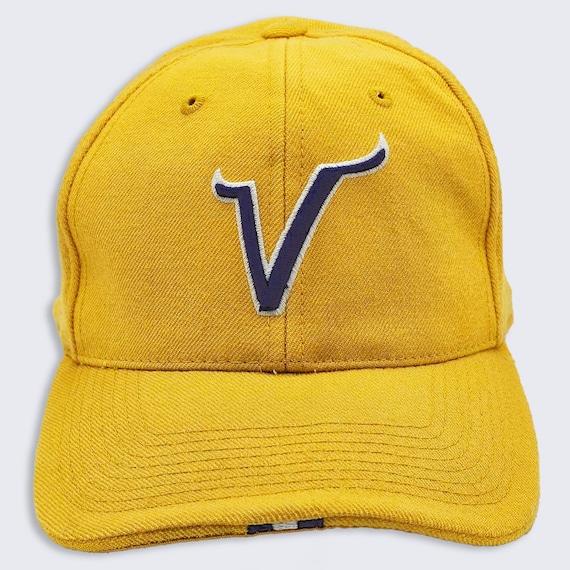 Minnesota Vikings Vintage Nike Yellow Fitted Hat - NFL Football Baseball Cap - Stitched On Logos - 100% Wool - Size 7 1/4 - FREE SHIPPING