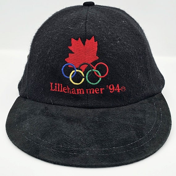 Canada Vintage 90s Lillehammer Olympics Strapback Hat - Kalson Black Baseball Cap - Stitched on Logo - One Size Fits All - FREE SHIPPING