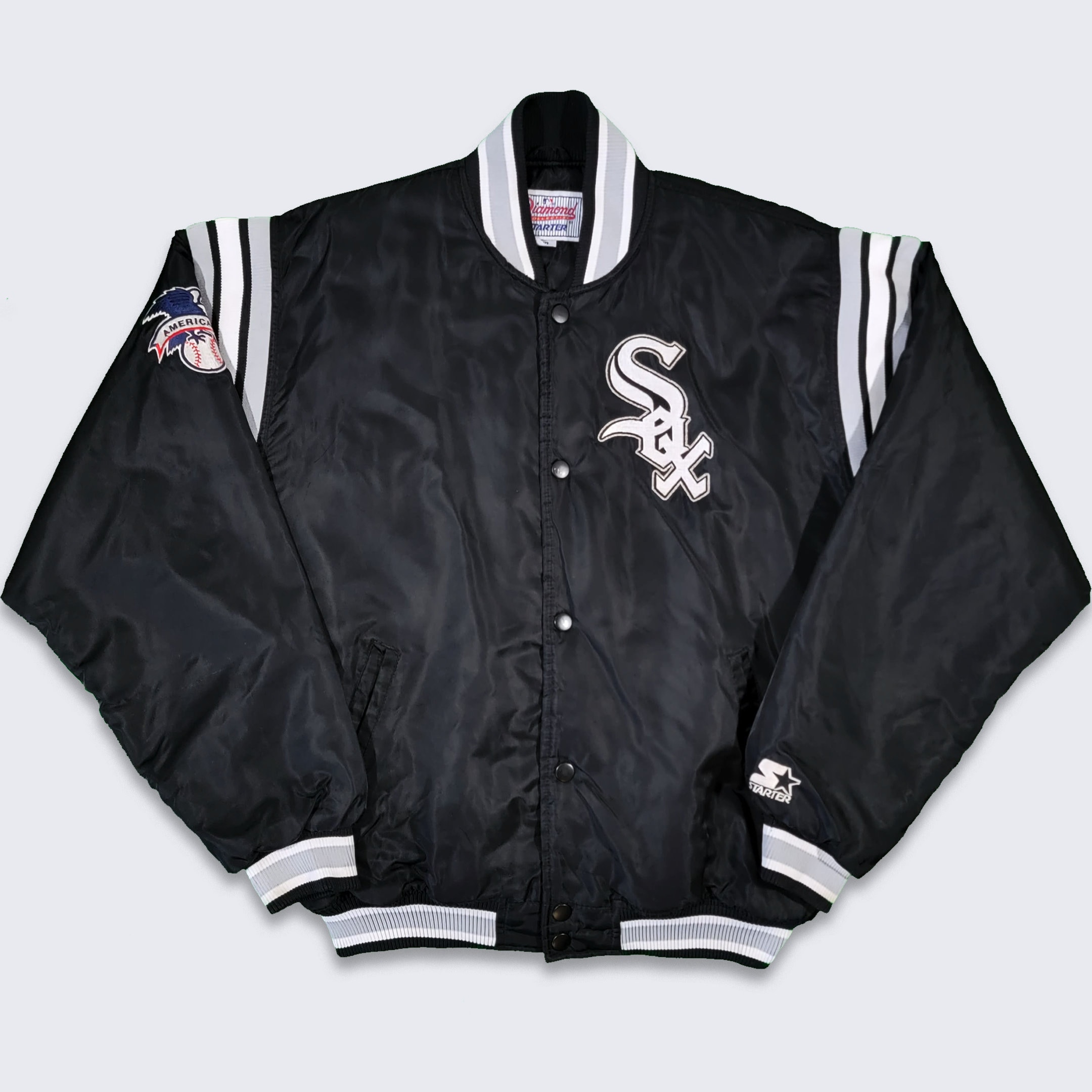 Chicago White Sox Vintage 90s Starter Satin Bomber Jacket MLB Baseball  Black Coat Colección Diamond Talla Hombre XL Envío Gratis -  México