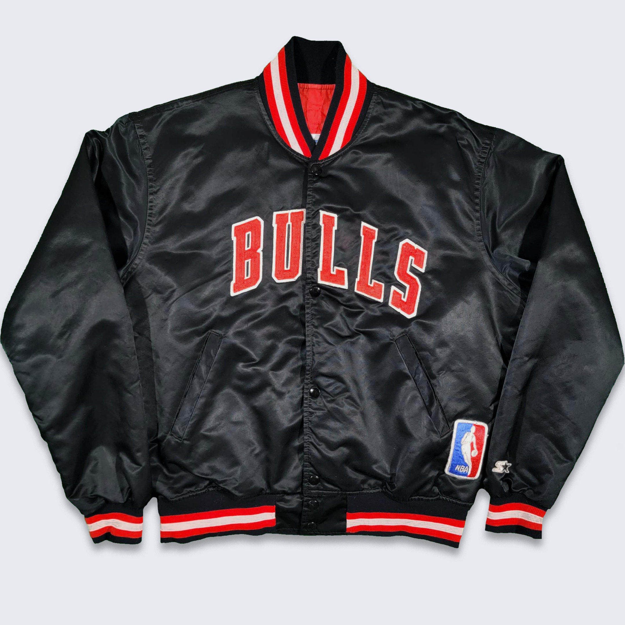 Chicago Bulls 1990's Pinstripe Starter Baseball Jersey - The Edit LDN