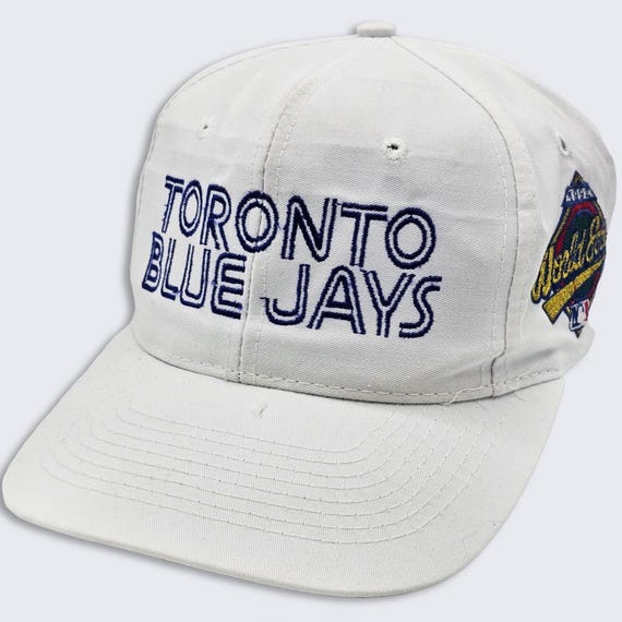 Toronto Blue Jays Vintage 90s World Series Game Snapback Hat - White Color Cap - MLB Officially Licensed - One Size Fits All - Free SHIPPING