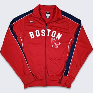 Boston Red Sox Nike Cooperstown Collection Track Jacket - MLB Baseball Navy Blue & Red Coat - Very Rare - Size Men&#39;s Medium -Free SHIPPING