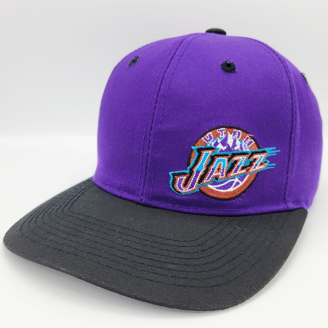 Utah Jazz Vintage 90s Starter Snapback Hat Blockhead Back Logo NBA  Basketball Purple Baseball Cap One Size Fits All Free Shipping