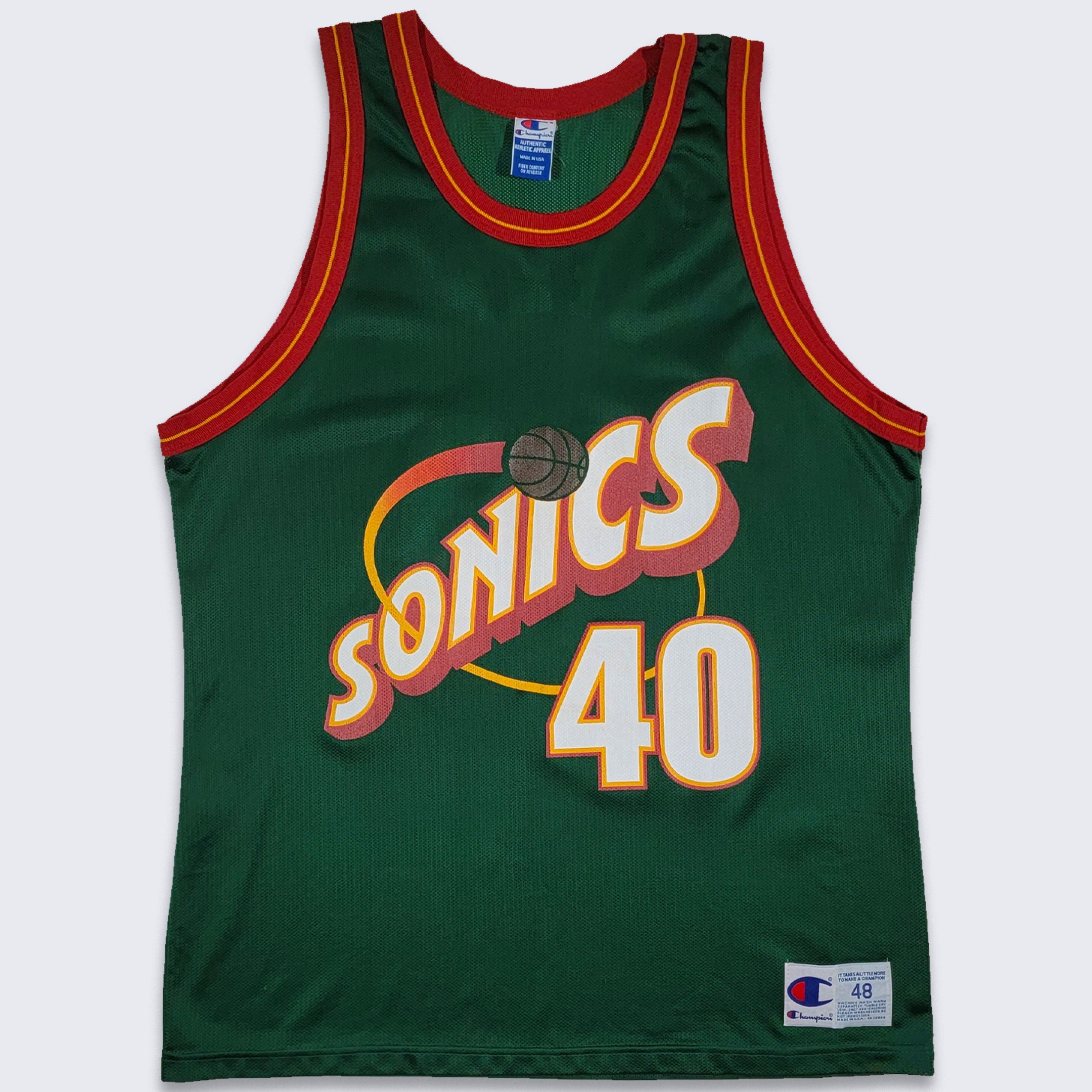 Vintage Seattle SuperSonics Shawn Kemp Champion Basketball Jersey