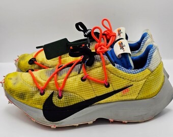 Nike Off White Vapor Street Tour Yellow Shoes Orange Laces Virgil Abloh  No Box Women's Size Men's Size FREE SHIPPING