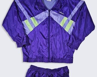 Adidas Vintage 90s Purple Shiny Full Track Suit