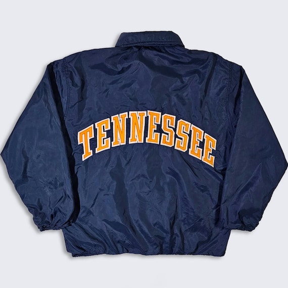 Tennessee Volunteers Vintage 70s Coach's Jacket - UT Vols Navy Blue Lightweight Coat - Made in Usa - Men's Size : Large (L) - FREE SHIPPING