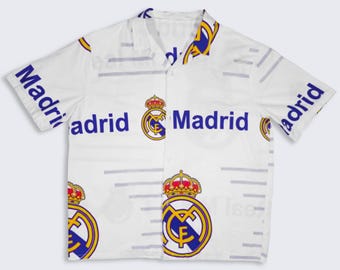 Real Madrid Vintage Reworked Button Up Collard Shirt