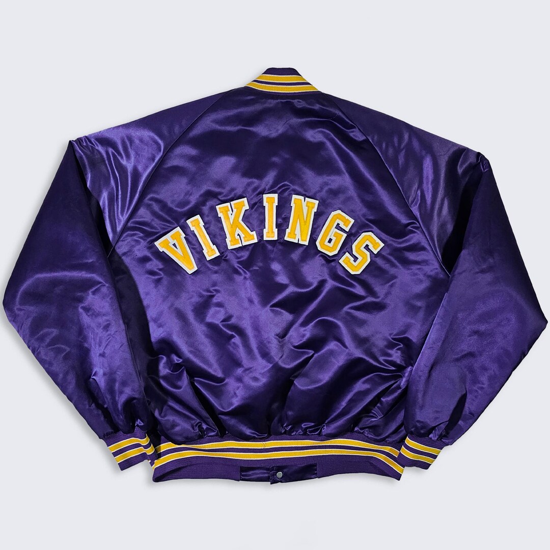 Minnesota Vikings Vintage 80s Chalk Line Satin Bomber Jacket