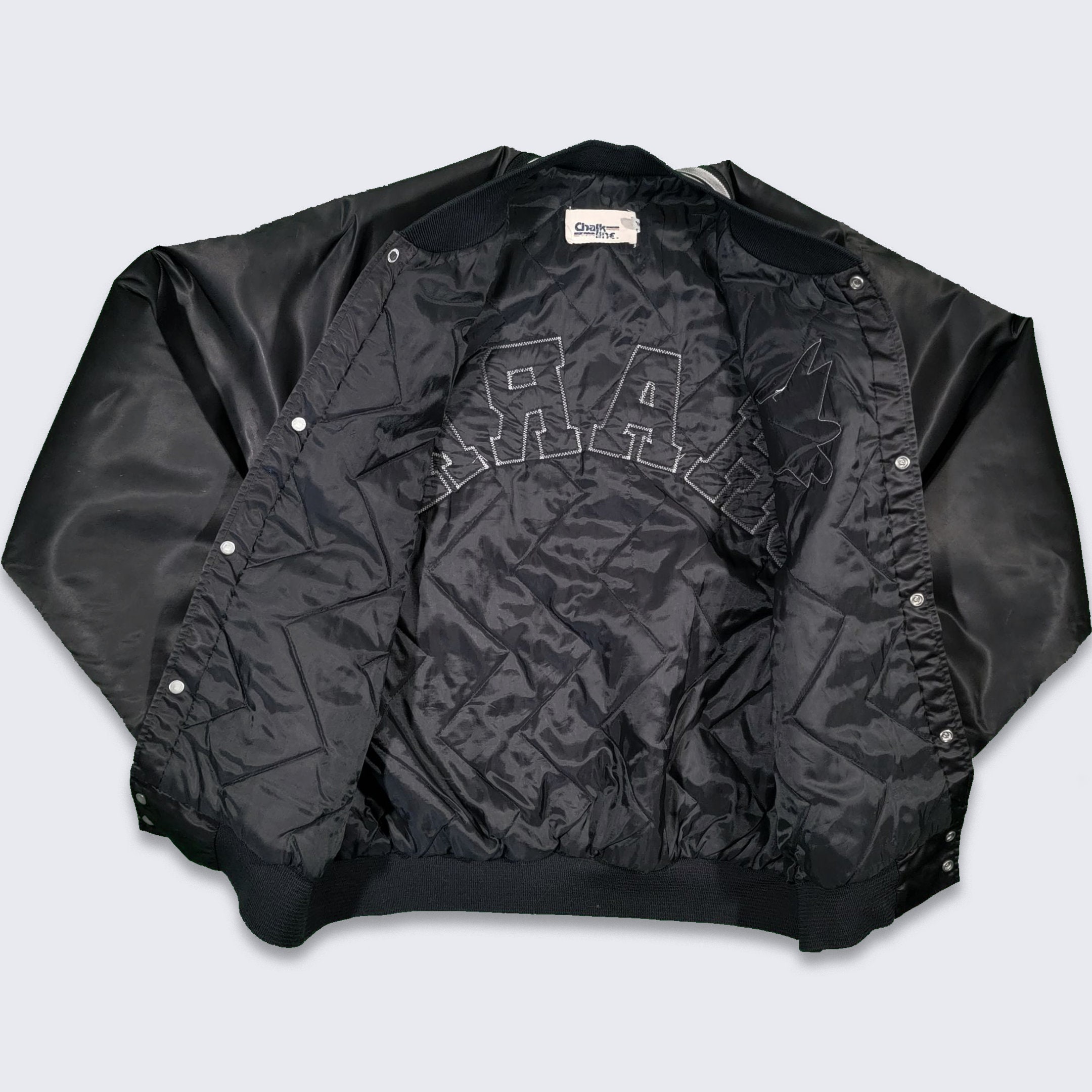 San Jose Sharks Vintage 90s Chalk Line Satin Bomber Jacket San Jose Sharks Vintage 90s Chalk Line Satin Bomber Jacket