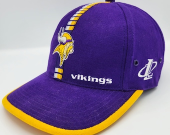 Minnesota Vikings Vintage 90s Logo Athletic Strapback Hat - NFL Football Purple Baseball Cap - Pro Line - One Size - Free SHIPPING