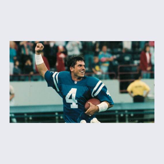 【古着】インディアナポリス・コルツ NFL ゲームシャツ　ブルー　85番 NFL インディアナポリス コルツ マニング ゲームシャツ 青