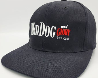 Mad Dog & Glory Vintage 90s Movie Snapback Hat- DeNiro - Bill Murray - Film Black Baseball Cap - Green Under Bill - One Size - FREE SHIPPING