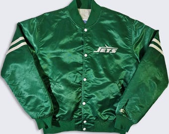 New York Jets Vintage 80s Starter Satin Bomber Jacket - NFL