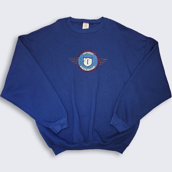Ivy Tech College Vintage 90s Crewneck Sweater - Men's Size 2XL - Blue Color - Made in USA - FREE SHIPPING