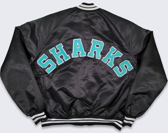 San Jose Sharks Vintage 90s Chalk Line Satin Bomber Jacket - NHL  