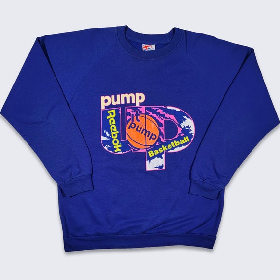 Reebok Pump Vintage 90s Basketball Sweatshirt - Made in Canada - Great for a NBA Basketball Fan - Size Fits L or M - Free Shipping