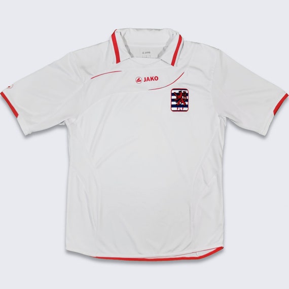 Luxemburg Jako White Soccer Jersey - 2010 / 2012 Kit Shirt Be Ready For Upcoming World Cup Football - Men's Size Extra Small - Free Shipping