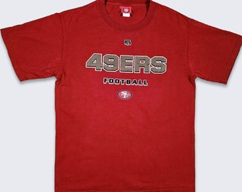 San Francisco 49ers Vintage 00s NFL T-Shirt - Glitter Logo - Red Football Tee - Size Men's Medium - Free Shipping