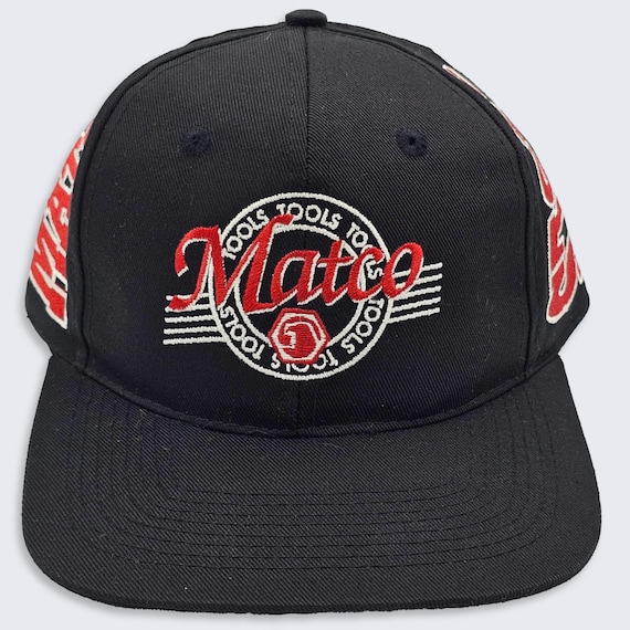 Matco Tools Vintage 90s Snapback Hat - No Job Too Tough - Black Color Cap - Stitched On Logos & Letters - One Size Fits All - FREE SHIPPING
