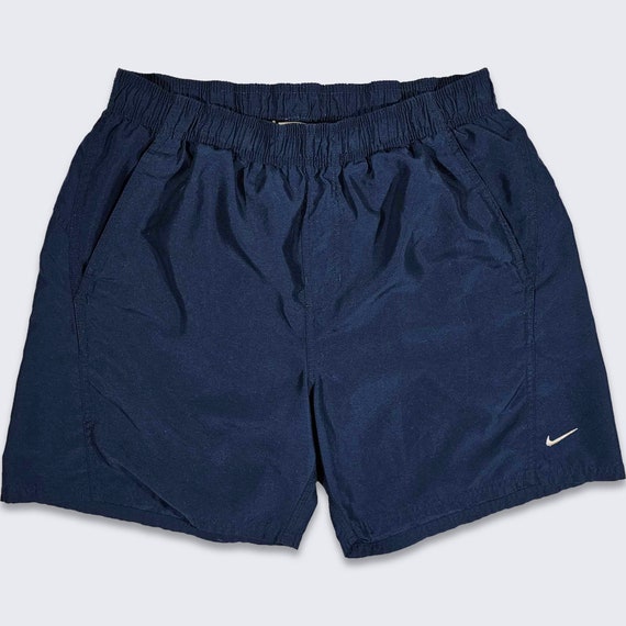 Nike Dark Navy Blue Swimming Shorts - Mesh Lining - Has Pockets - Above the Knee Cut - Size Men's Large - Fits Men's Small - FREE SHIPPING