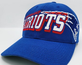 New England Patriots Vintage 90s Sports Specialties Cage Snapback Hat- NFL Football Blue Red Baseball Cap - One Size Fits All -FREE SHIPPING
