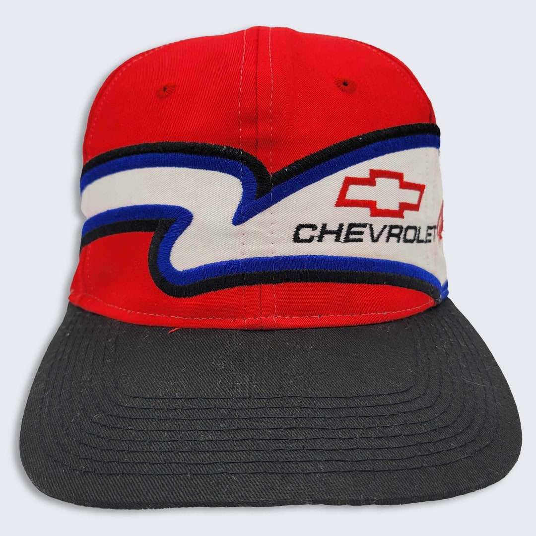 Casquette Snapback Chevrolet Racing Noire Et Rouge - Style Rétro Vintage, Réglable, En Coton