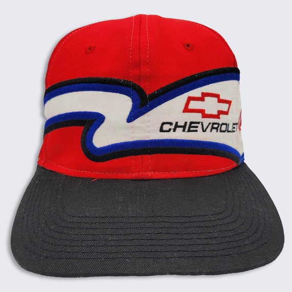 Chevrolet Racing Vintage 90s NASCAR Snapback Hat - Red & Black Color Cap - Official Race Day Apparel - One Size Fits All - FREE SHIPPING