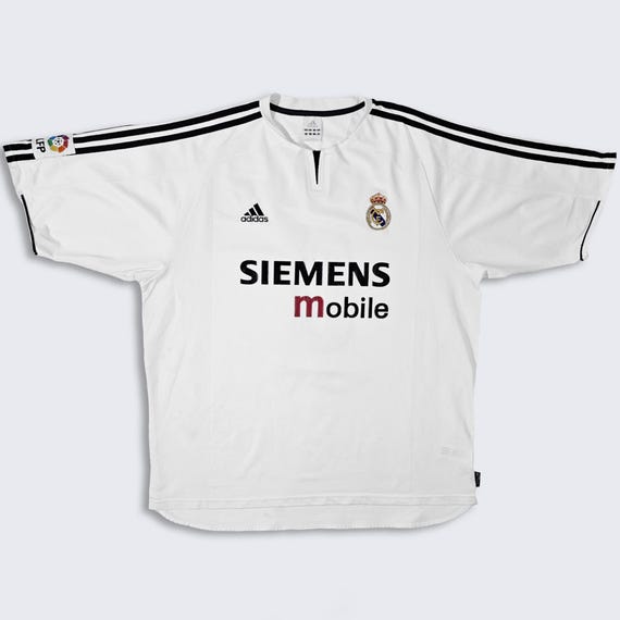 Real Madrid Vintage Y2K Zidane Adidas Soccer Jersey - White Color Uniform Shirt - Stitched On Logos - Men's Size : XXL / 2XL - FREE SHIPPING