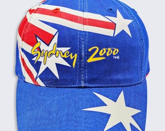 Sydney Olympics Vintage Y2K Australia Flag Snapback Hat - Flag Color Cap - Printed On Letters & Logos - One Size Fits All - FREE SHIPPING