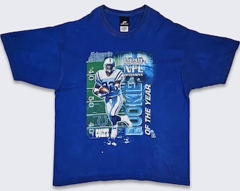 Indianapolis Colts Vintage 90s Edgerrin James T-Shirt - Rookie of the Year - NFL Football Pro Player Tee - Size Men's XL - FREE Shipping