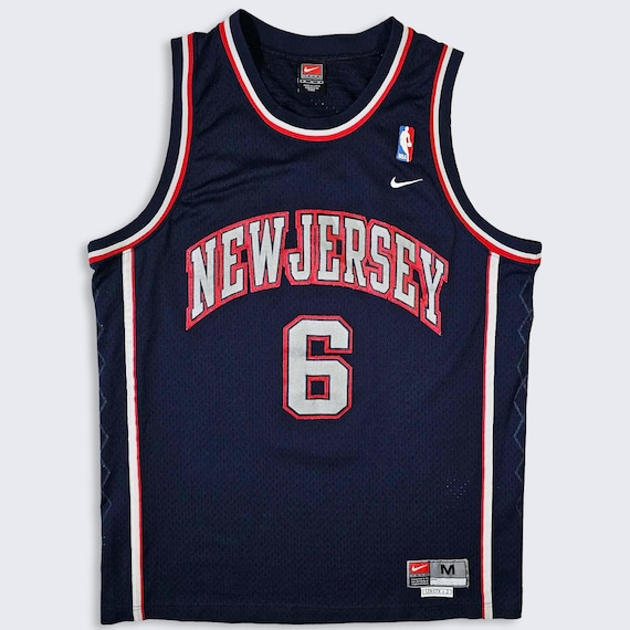 New Jersey Nets Vintage Kenyon Martin Nike Basketball Jersey - Navy Blue Color Uniform Shirt - Size Men's : Medium ( M ) - FREE SHIPPING