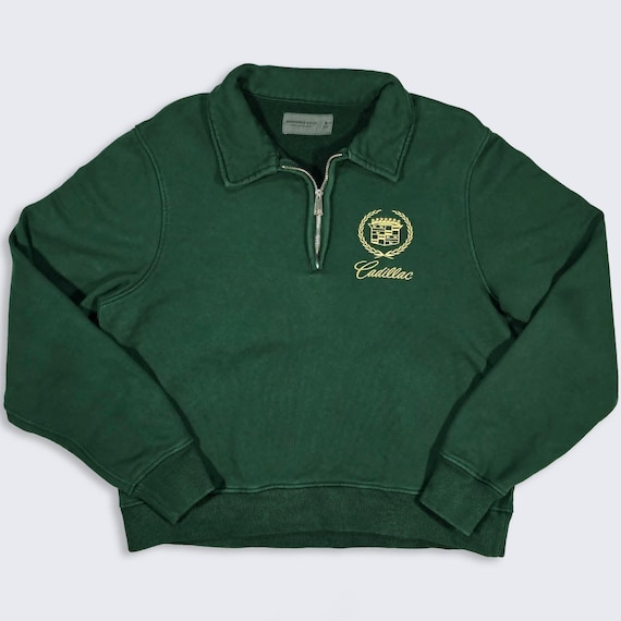 Cadillac Abercrombie & Fitch Half Zip Forest Green Sweatshirt