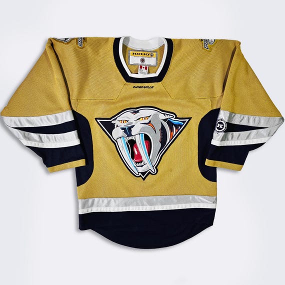 Nashville Predators Vintage 90s Koho Hockey Jersey - Sewn Stitched - Very Rare Alternate Logo - Size Men's : Small ( S ) - FREE SHIPPING