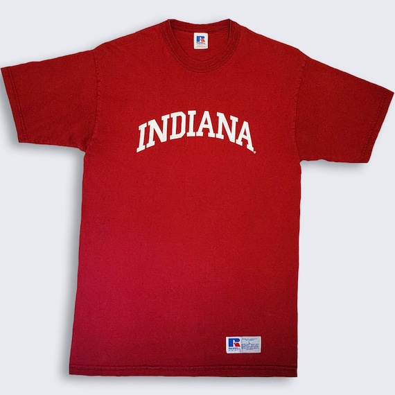 Indiana Hoosiers Vintage Russell Athletic T-Shirt - Fits Like Men's Small or XS - College - Red Tee - FREE SHIPPING