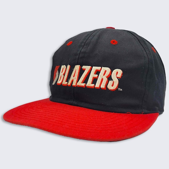 Portland Trail Blazers Vintage 90s Snapback Hat - Black & Red Color Baseball Style Cap - NBA Licensed - One Size Fits All - FREE SHIPPING