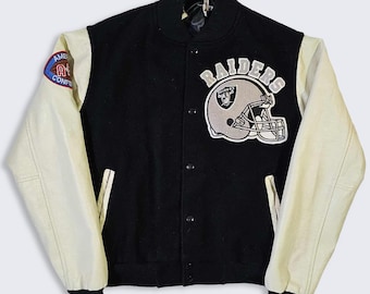 Los Angeles Raiders Vintage 80s Chalk Line Varsity Jacket - Wool