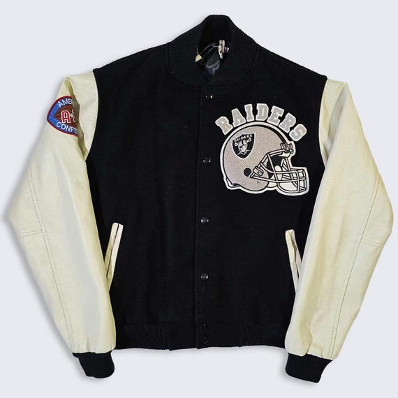 Los Angeles Raiders Vintage 80s Chalk Line Varsity Jacket - Wool