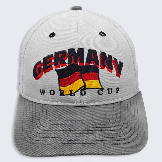 Germany Soccer Vintage 90s World Cup 98 Snapback Hat - France - Gray Color Cap - Stitched On Logos - One Size Fits All - FREE SHIPPING