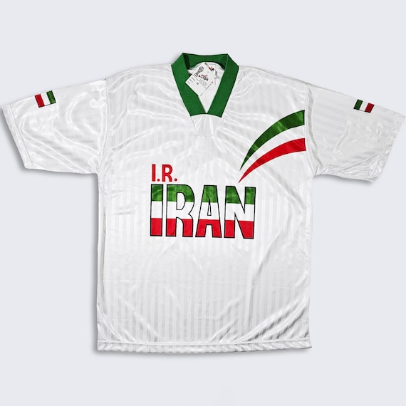 Iran Vintage 90s National Team Soccer Jersey - White Uniform Shirt - NWT - Deadstock - New with Tags - Men's Size : 2XL - FREE SHIPPING