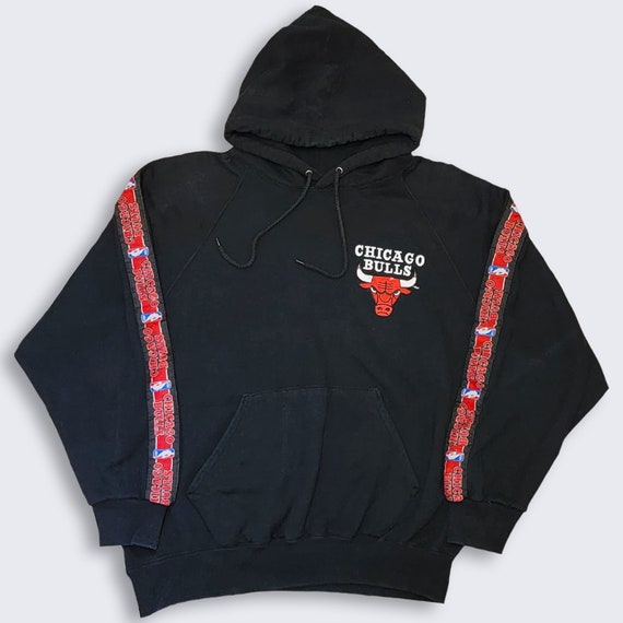 Ropa Ropa para hombre Sudaderas con y sin capucha Sudaderas con capucha Vintage RARE 90's Chicago Bulls Logo Athletic NBA Basketball Sweatshirt Negro XL 