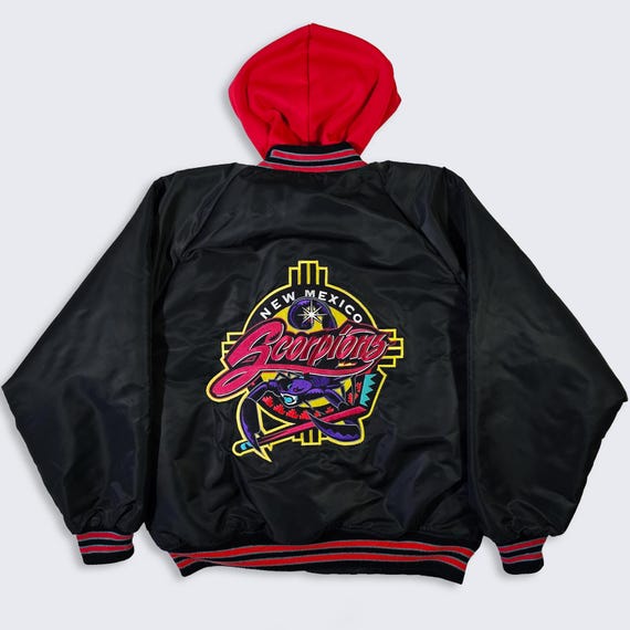 New Mexico Scorpions Vintage 90s Hockey Satin Bomber Jacket