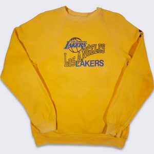 Los Angeles Lakers Vintage 80s Champion Sweatshirt - NBA Basketball Yellow Sweater - Very Rare - Size XL - Free Shipping