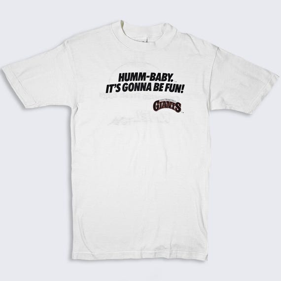 San Francisco Giants Vintage 90s Humm Baby T-Shirt - California Eggs - KMEL 106 - Single Stitch Signal Tee - Small ( S ) - FREE SHIPPING