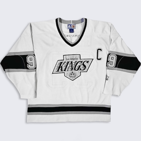 Los Angeles Kings Vintage 90s Wayne Gretzky Starter Hockey Jersey - White Uniform Shirt - Men's Size : Extra Large ( XL )  - Free Shipping