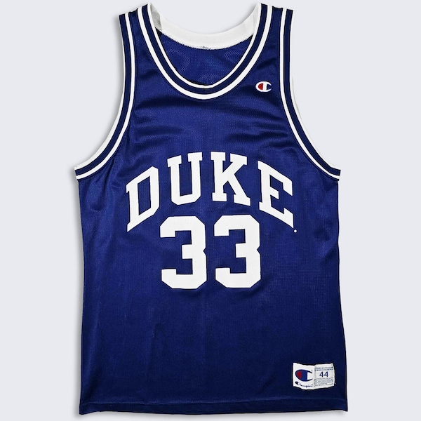 Duke Blue Devils Vintage 90s Grant Hill Champion Basketball Jersey - Camisa uniforme de color azul y blanco - Tamaño de hombre: Grande - ENVÍO GRATIS