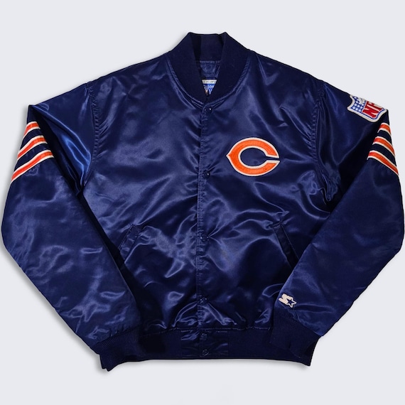 Chicago Bears Vintage 80s Starter Satin Bomber Jacket - Mike Ditka - Made in USA - Stitched On - Size Men's : Medium ( M ) - Free Shipping