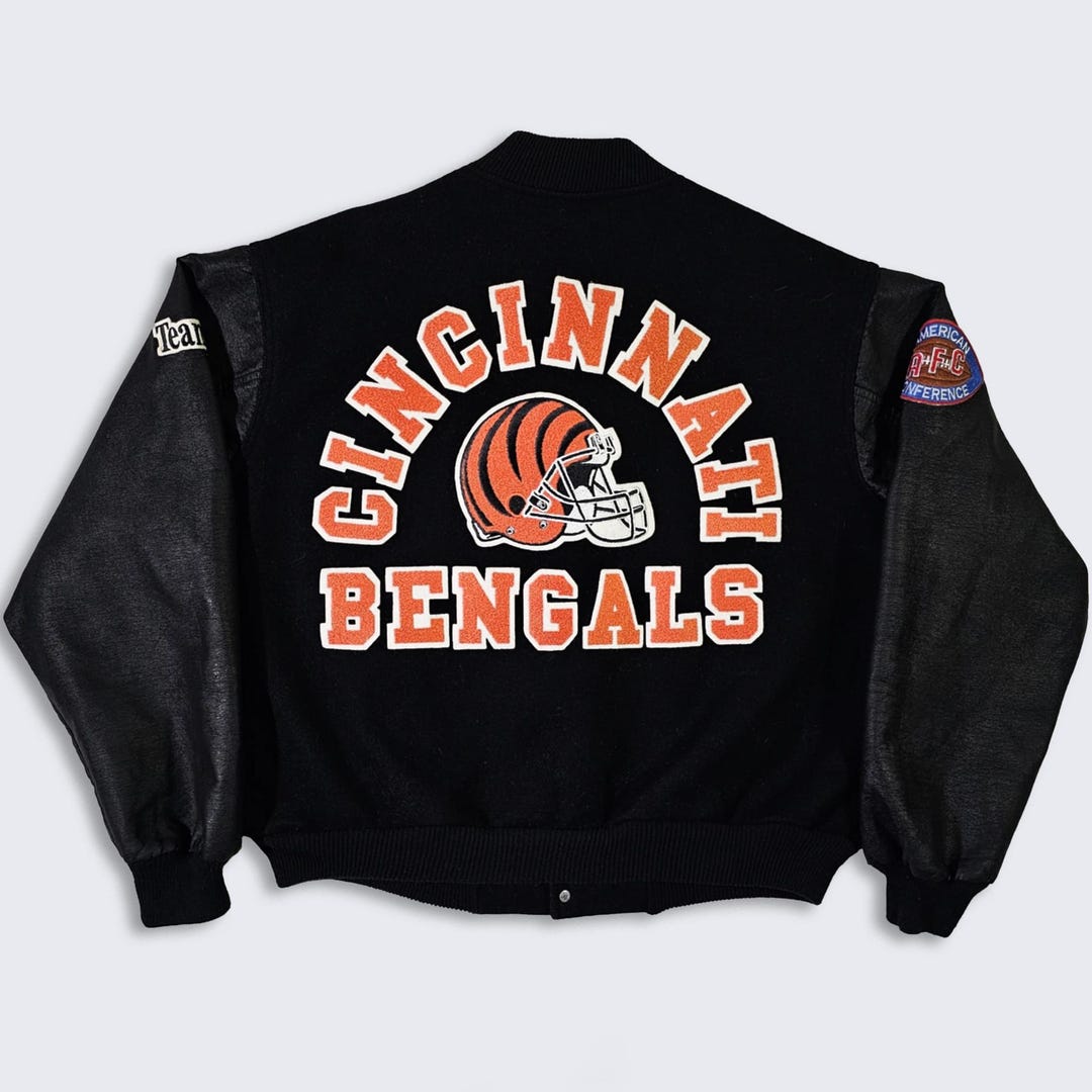 Cincinnati Bengals Vintage 80s Chalk Line Bomber Varsity Jacket