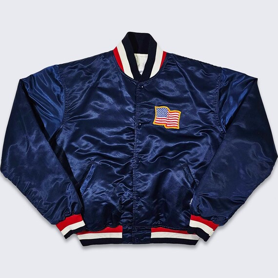 Navy satin bomber jacket sale