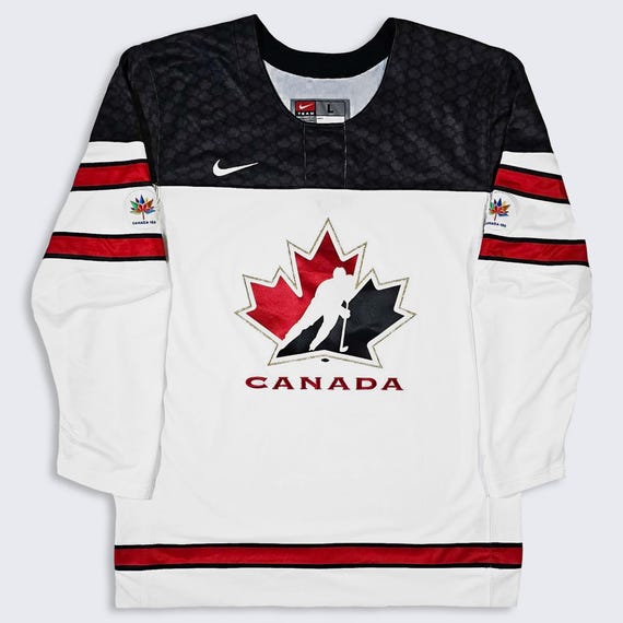 Canada Hockey Nike Olympic NWT Jersey - New with Tags - Deadstock - White Color Uniform Shirt - Size Men's : Large ( L ) - FREE SHIPPING